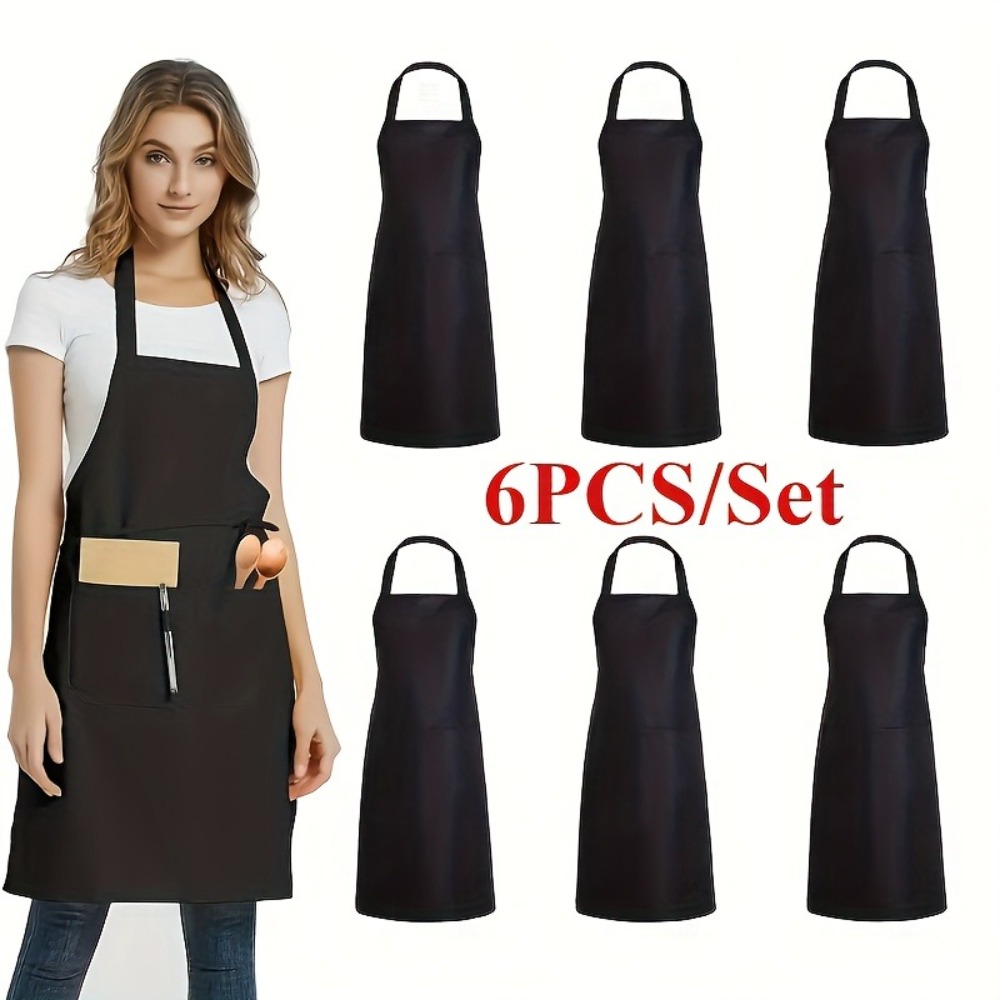 Juego de 6 Delantales Negros d - Kitchen Appliances Hobart reseña y precio